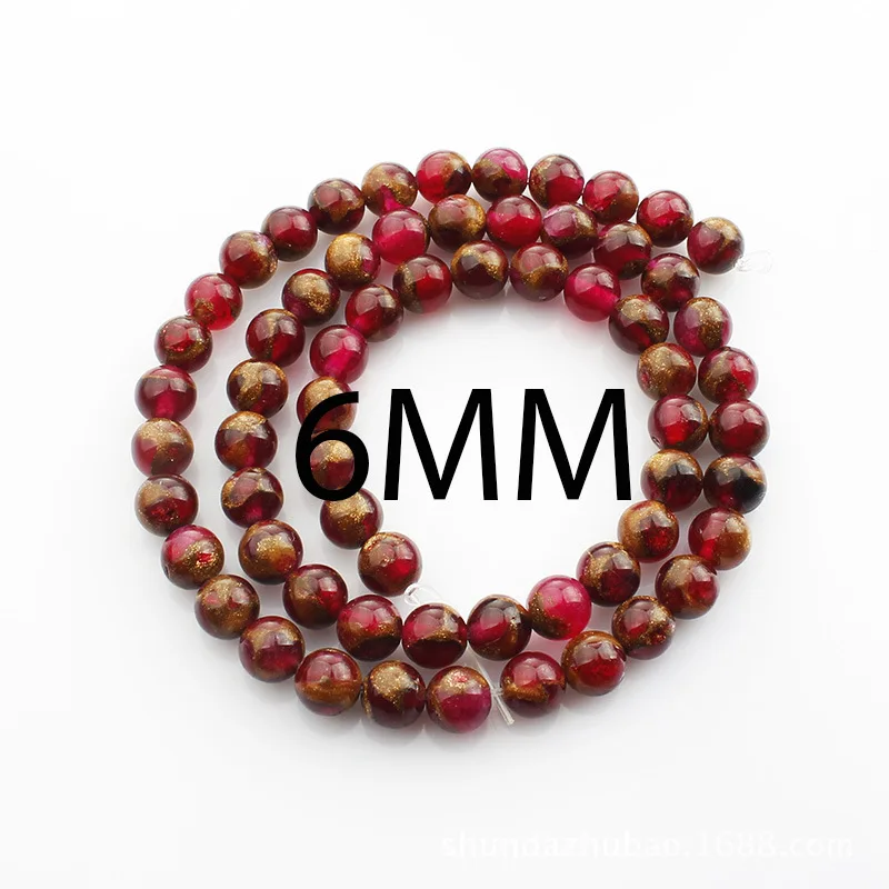 Натуральный камень розовый красный круглый бисер 6 8 10 12 мм Diy браслет ожерелье аксессуары свободные бусины для изготовления ювелирных изделий HK172