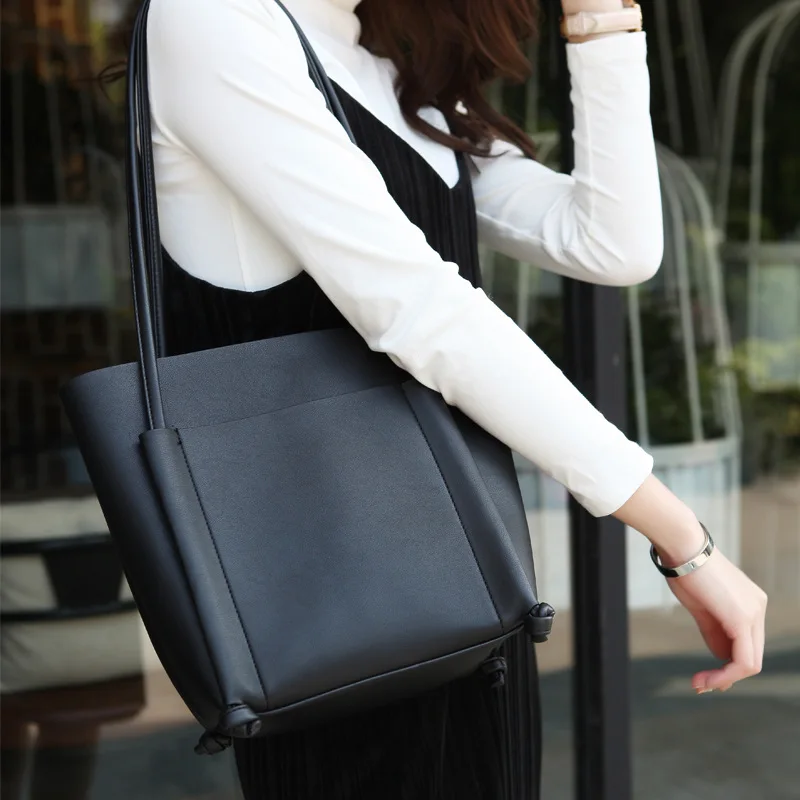 جودة عالية جلد المرأة حقيبة دلو حقائب الكتف الصلبة الأعلى مقبض حقائب كبيرة حقيبة سعة كبيرة