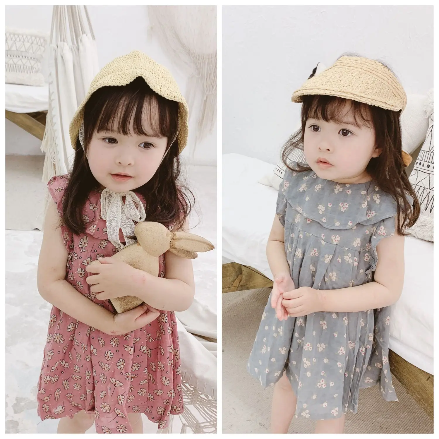 

2019 Children Clothing Summer New Kids Sleeveless Cotton Floral Casual Dress Toddler Kids Cherry Embroidery Flying Cuff Dresses