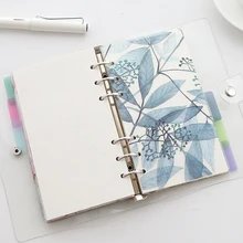 A5 A6 A7 PVC PP 5 листов планировщик разделители для отрывных листов связующий блокнот на спирали, дневник Еженедельный Органайзер аксессуары внутренняя страница