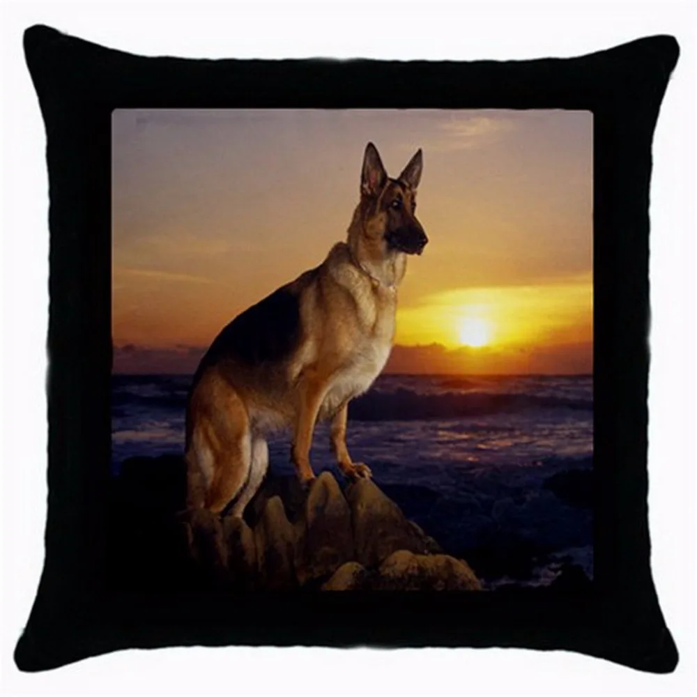 German Shepherd Dog Cushions Covers Dogs Throw Pillow Case Black German Shepherd Dog Cushions Covers Dogs Throw Pillow Case Black Printed Sofa Car Seat Pillows Sham Pet Animal Gift In Cushion Cover From Home