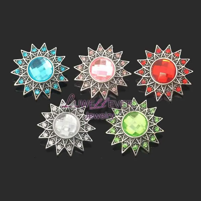 

Wholesale w266 18mm 20mm rhinestone metal snap button for Bracelet Necklace Jewelry For Women jewelry Fashion accessories