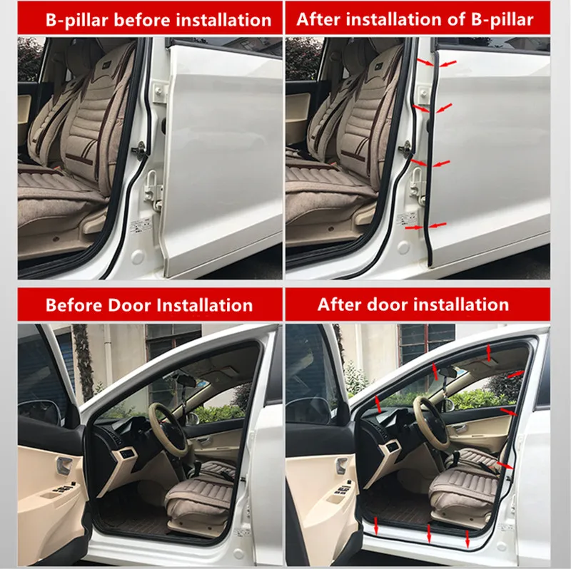 Car Accessories Door Seal Strips Stickers Weatherstrip Rubber Sound Insulation for DAIHATSU