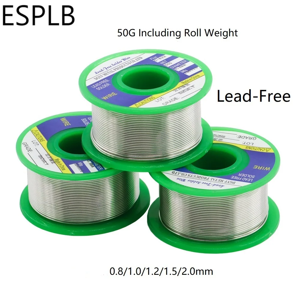 

ESPLB 0.8/1.0/1.2/1.5/2.0mm Lead Free Solder Wire Tin 50G Rosin Core Solder Sn99.3 Cu0.7 Welding Soldering Iron