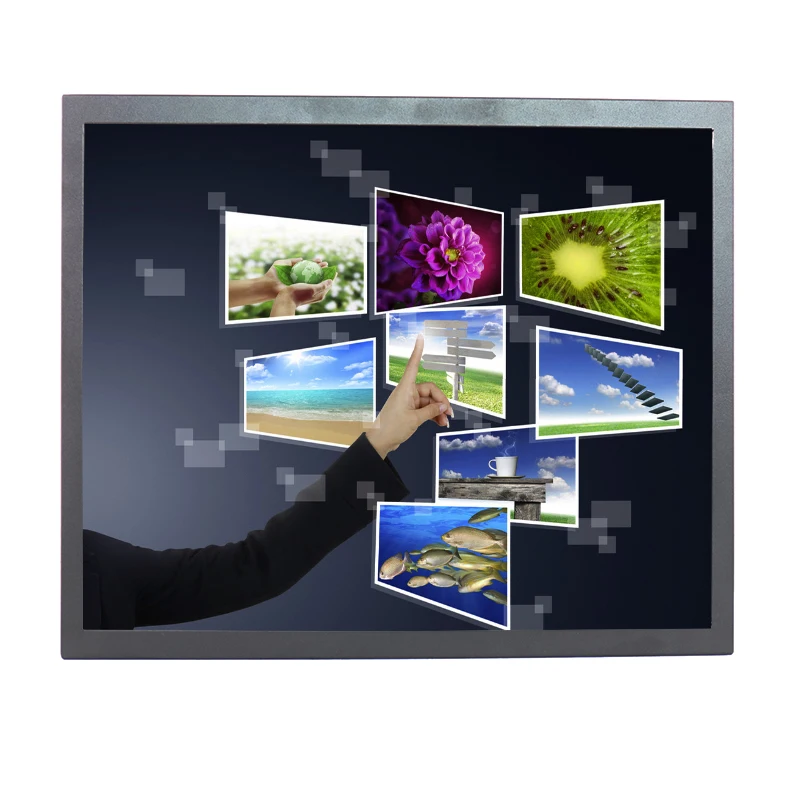 Excellent Multi points touch capacitive touch monitor industrial screen touch monitor 1280*1024 with AV/BNC/VGA/HDMI/USB interface 1