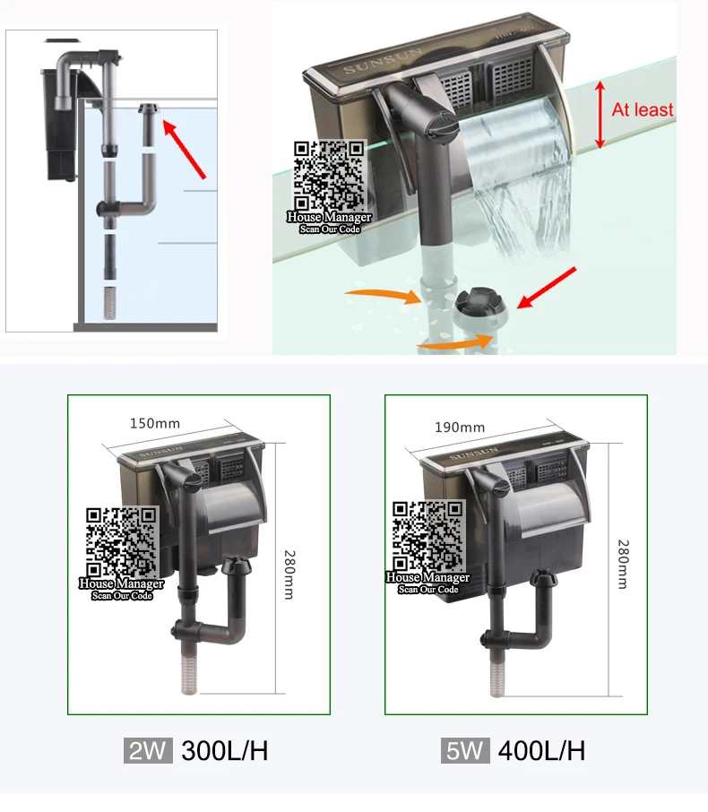 Водопадный скиммер, внешний скиммер для аквариума, коралловый риф для аквариума, аксессуары для аквариума, подвесной внешний фильтр