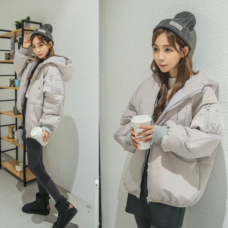 Autumn and winter coat dress short coat Korean BF college students aozai Harajuku wind down thick