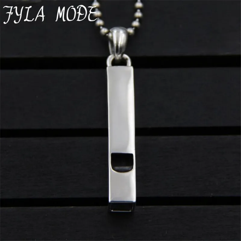 

2017 New Fashion Couple Necklace Special Design S925 Sterling Silver Whistle Pendant Necklace for Women&Men Jewelry 13*50MM