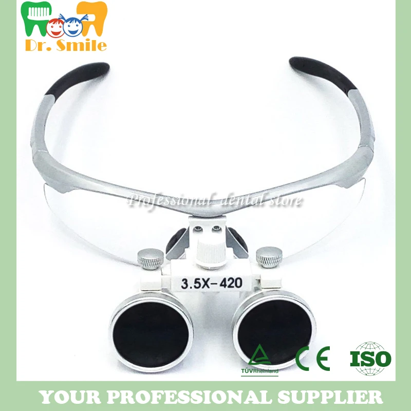 Price D loupes magnifying glasses dental and surgical loupes with head light packed in aluminium box