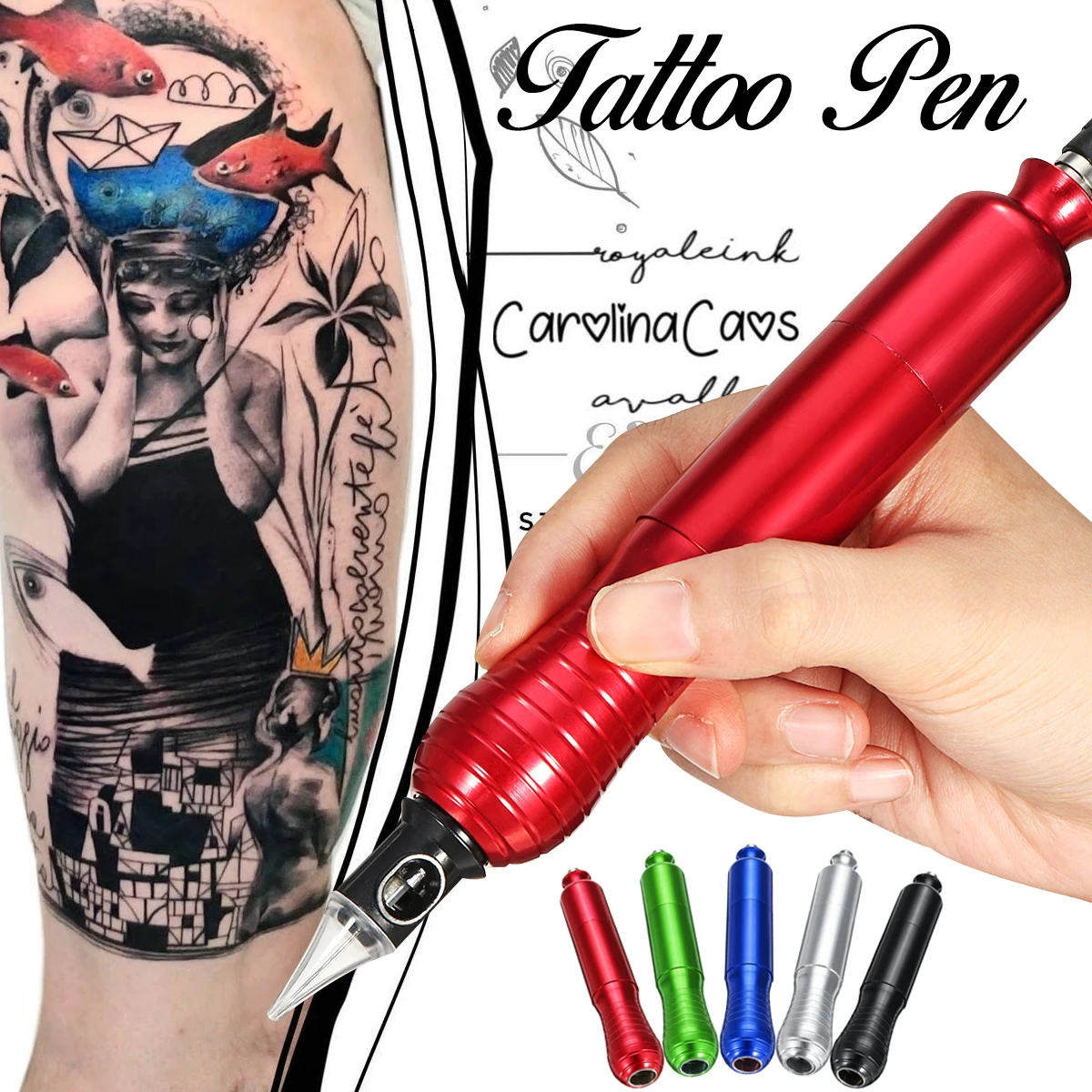 

30000RPM CNC Machined Professional Tattoo Rotary Machine Pen Set Quiet Motor Non-slip Handle Adjusted Smart Quiet Automatically