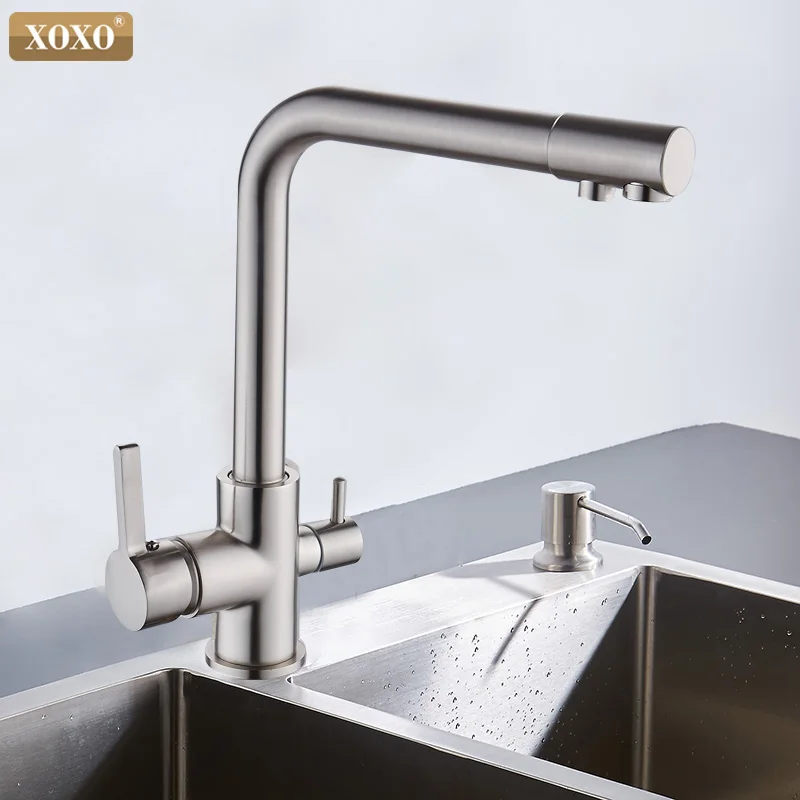 Смеситель кухонный XOXO с фильтром вращение на 360 градусов 83027H|mixer tap|sink mixer tapnickel kitchen