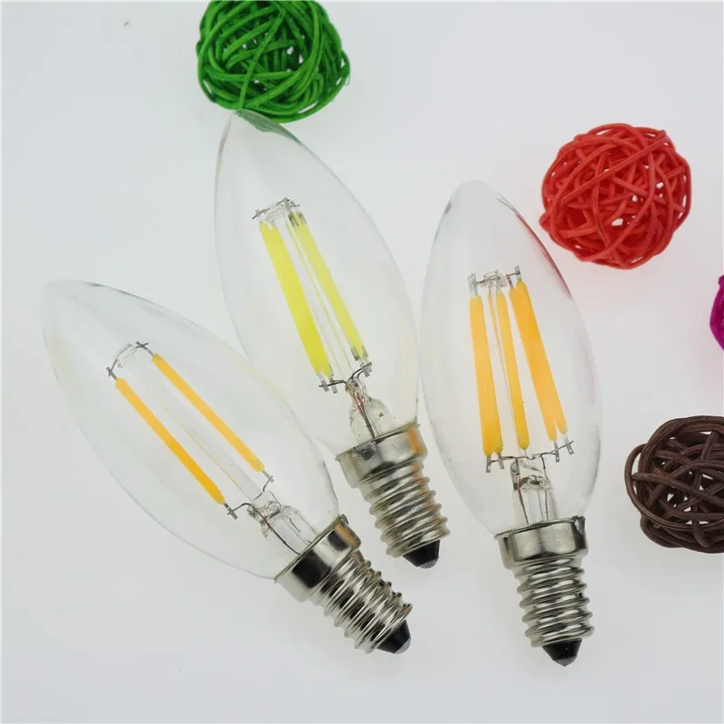 10X светодиодный E14 лампы 2 W 4 W 6 W 220 V светодиодный лампы накаливания светодиодная лампа лампы с регулируемой яркостью теплый/холодный белый