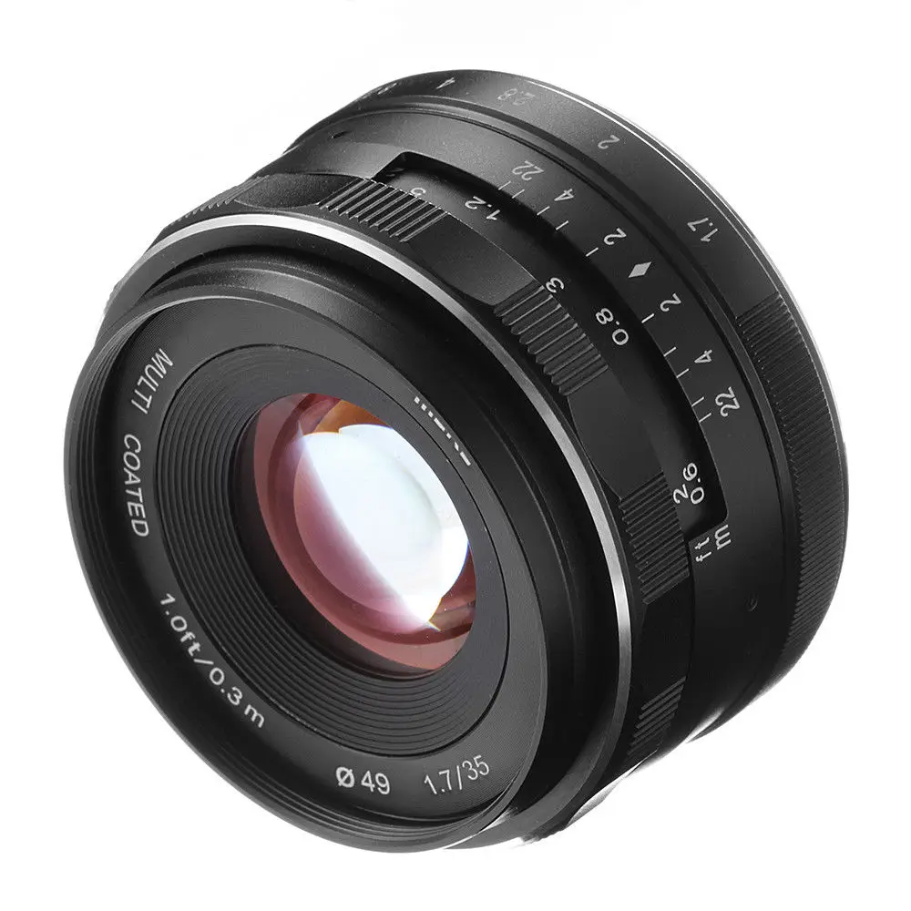 35 мм F1.7 объектив с большой диафрагмой MF Prime для Canon EF M EOS M1/M2/M3/M5/M6/M10/M100|Объективы