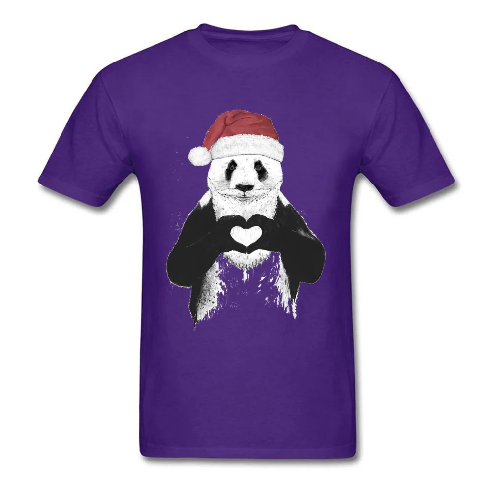 Tops T Shirt Santa-Panda190619 Tops T Shirt Labor Day Latest Casual Short Sleeve Pure Cotton Crewneck Men's T Shirts Casual Santa-Panda190619 purple