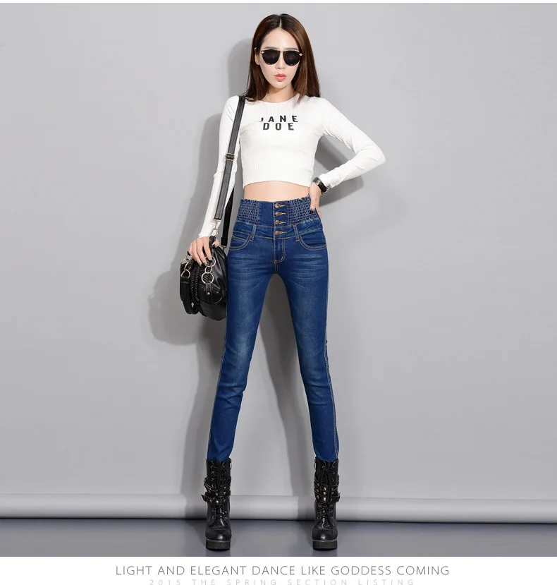 Весенне-Осенние эластичные вельветовые джинсы с высокой талией, женские ноги-манекен, большие размеры, тонкие джинсы с эластичной резинкой на талии