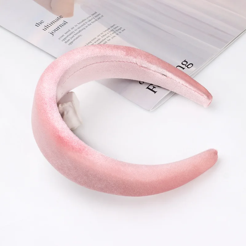 7 Pink Новые однотонные аксессуары для волос, цветные бархатные женские повязки на голову, широкая пластиковая повязка на голову для женщин, модный головной убор, повязка на голову для девушек - Цвет: 7 Pink
