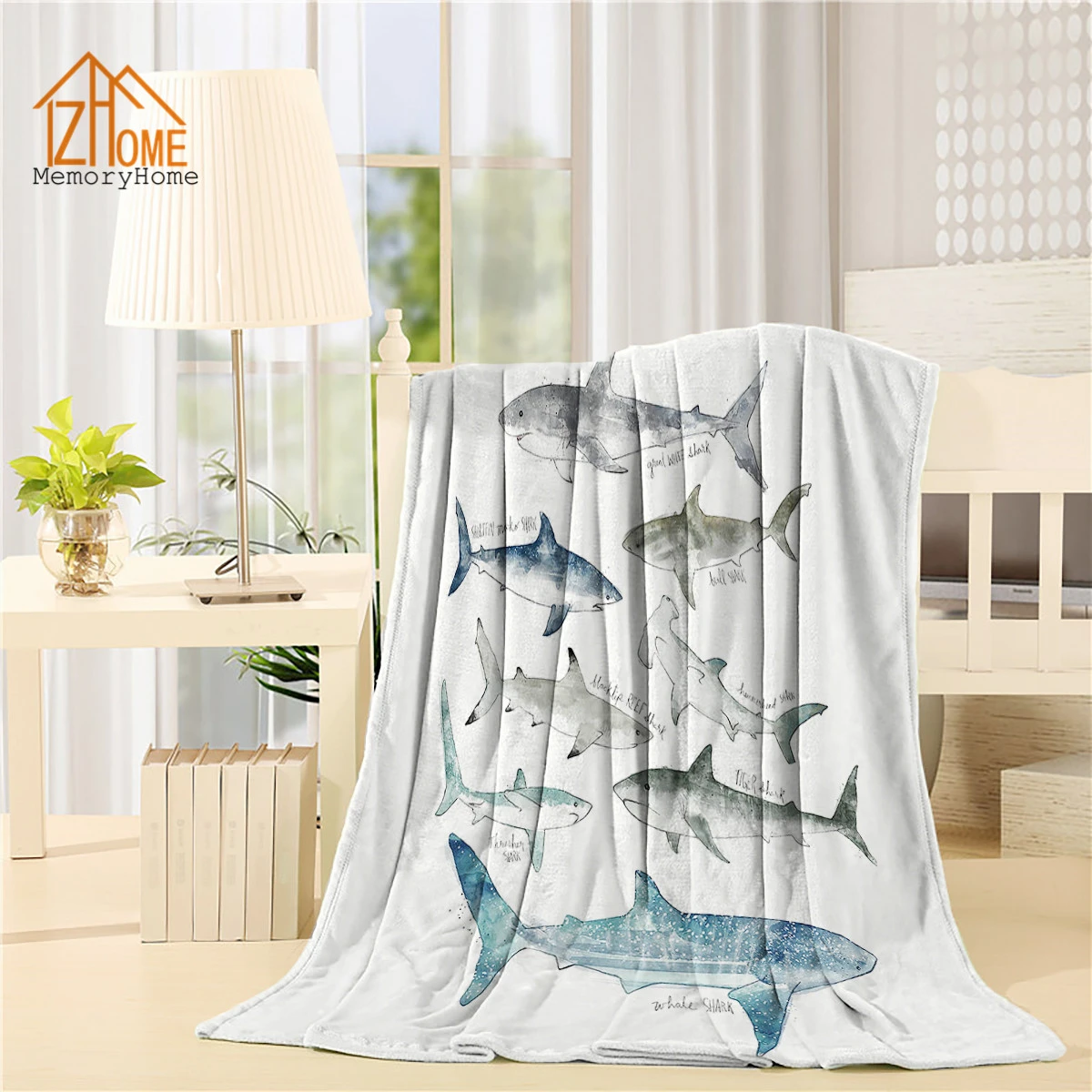 personalized shark blanket