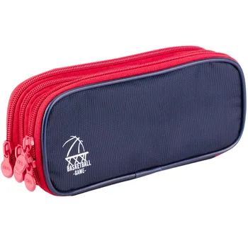 

66667 pencil case 3 - layer zipper pencil case men's and women's canvas pencil case storage stationery wholesale