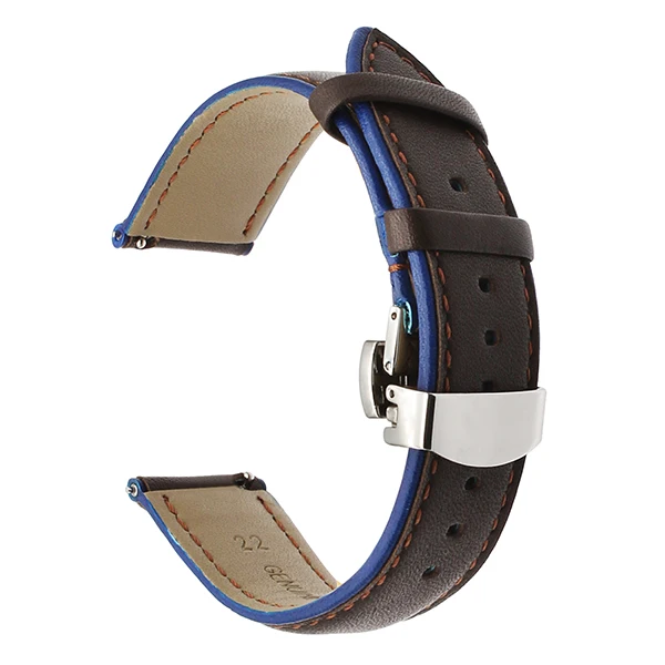 22 мм Франция из натуральной телячьей кожи ремешок для часов двойной цвет для Certina викторианские Quick Release Watch Band сталь Пряжка ремешок