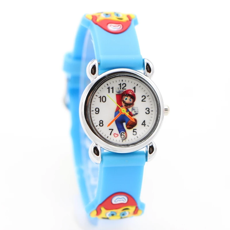 Free Shipping 1pcs 3D Cartoon Super mario doll kids Watch Children Kids Girls Boys Students Quartz Wristwatches.