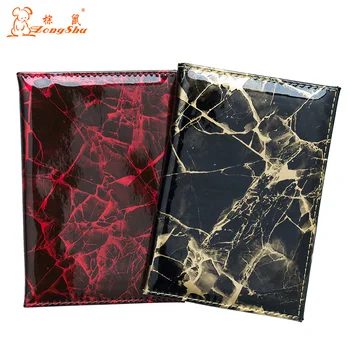 

Granite grain yellow print pu leather unisex emblem card holder bag travel ID credit ticket passport soft folder cover