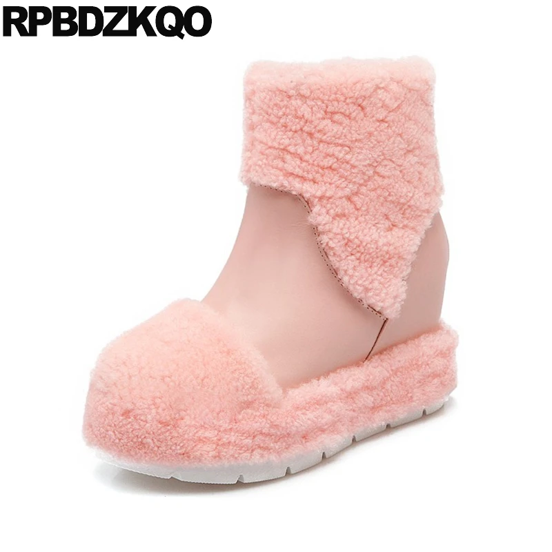 Flat Shoes Booties Winter Snow Boots Women Ankle Pink Ladies Fur Warm Slip On Round Toe Chinese Fashion Female New 2017 Short Flat Shoes Booties Winter Snow Boots Women Ankle Pink Ladies Fur Warm Slip On Round Toe Chinese Fashion Female New 2017 Short