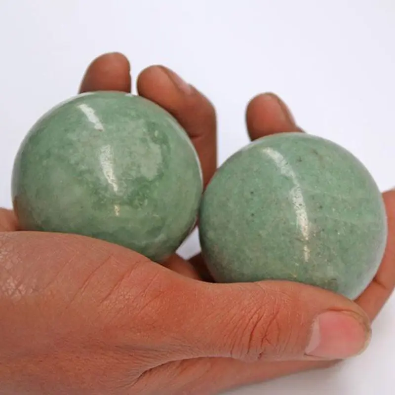 Natural Jade Fitness Ball Handball Green True Jasper Health Care Massage Elderly Hand Turn Wrist Massager Finger Massageador kooeej medical health equipments elderly care products physical therapy wrist orthosis finger toe orthotics hand massage ball