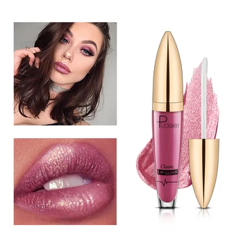 

Pudaier Diamond Glitter Lip Gloss Matte Liquid Lipstick Layered Sexy Lips Charming Non-stick Cup Nutritious 18Colors Optional