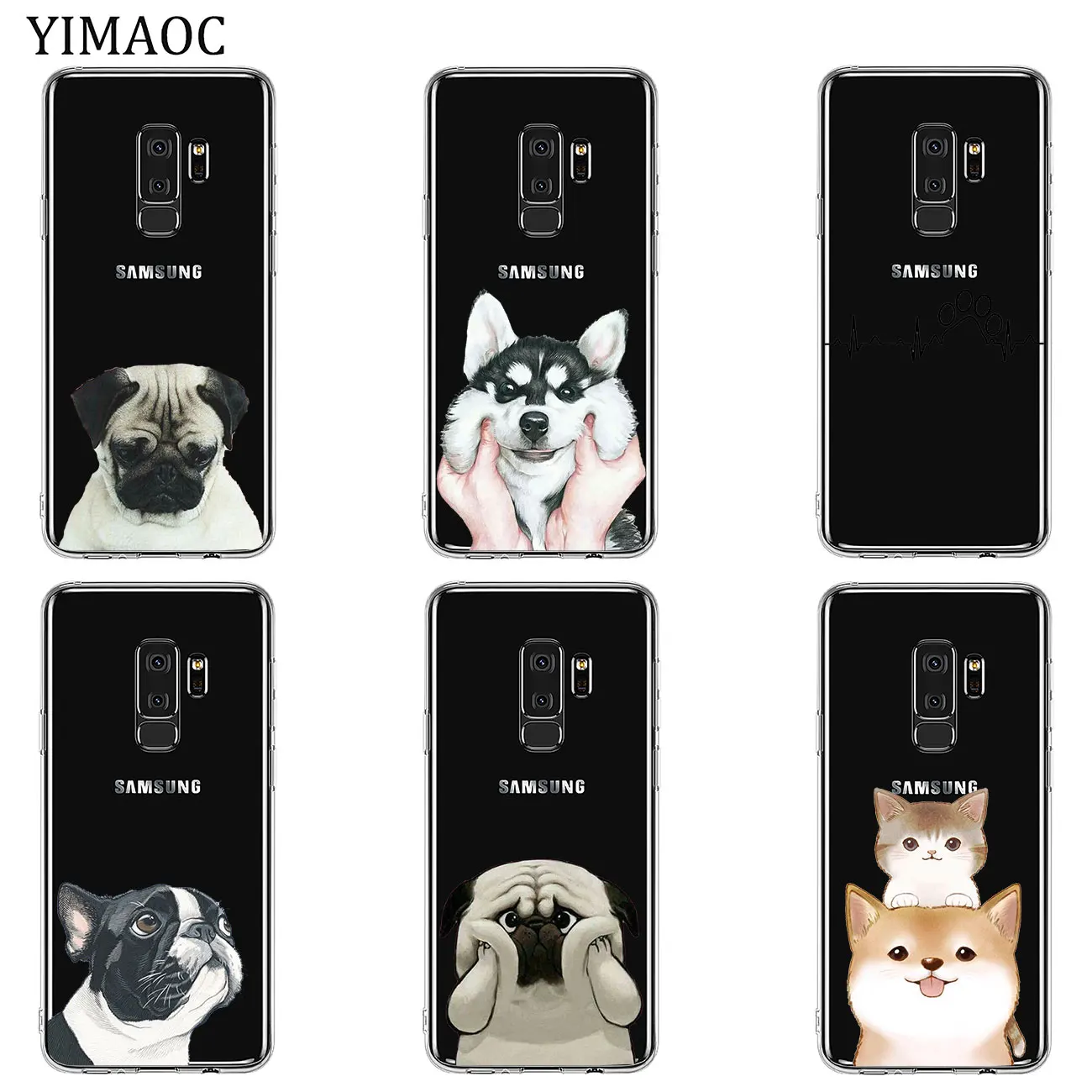 YIMAOC &quotсобачья лапа&quot Хаски Мопс корги чехлы для мобильного телефона из мягкого