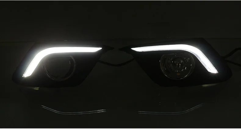 SMRKE DRL для Mazda 3 Axela/Mazda3 BM 2013~ настоящее время/Автомобильный светодиодный дневные ходовые огни с поворотом сигнальной лампы/Двухцветная