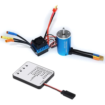 

3660 3800Kv Sensorless Brushless Motor With 60A Esc & Led Programming Card For 1/10 Rc Rally Car