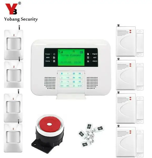 Yobang Security GSM+Line Alarm Home Security Alarm Systems With LCD