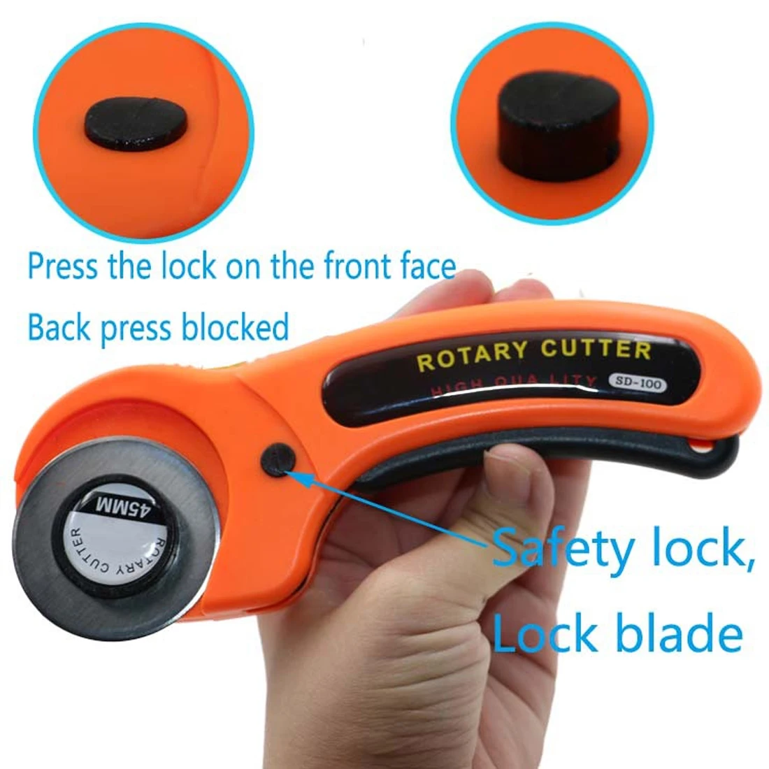 

Leather Craft Sewing Tool 45mm Rotary Cutter Set With 5 pcs Blades for Fabric Paper Vinyl Circular Cut Cutting Disc Patchwork