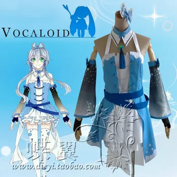 

New Fashion VOCALOID Cosplay Costume Dress+Collar+Belt+Sleeves+Socks+Gloves+Headwear