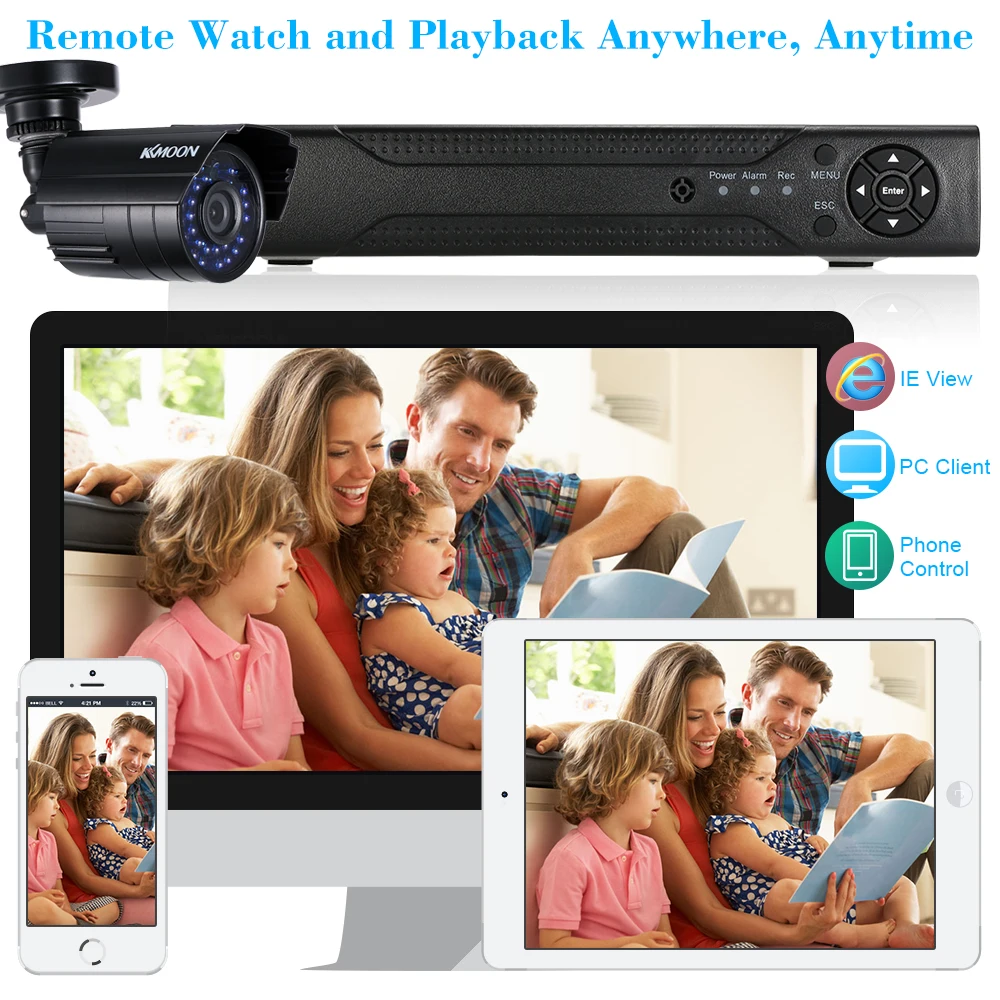 Kkmoon 1080n DVR 4CH 1080 P AHD Водонепроницаемый ИК обнаружения движения видеонаблюдения Камера для безопасности Камера Системы наблюдения комплект 1 ТБ HDD