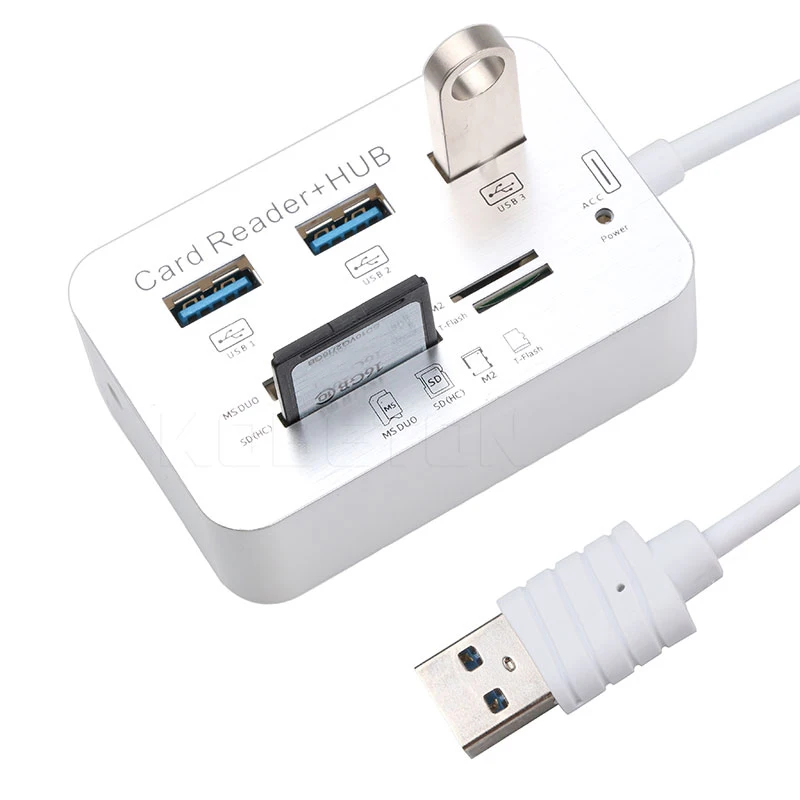 Kebidu 3 Порты мини usb хаб устройство чтения карт памяти USB 0 концентратор Алюминий с MS