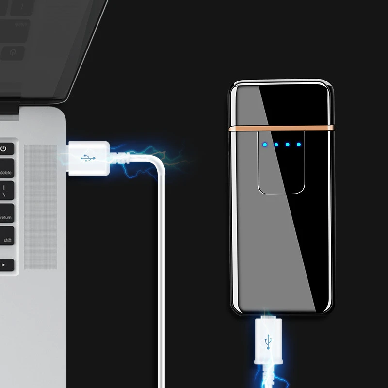 Сенсорная электронная зажигалка с USB зарядкой тонкие маленькие перезаряжаемые