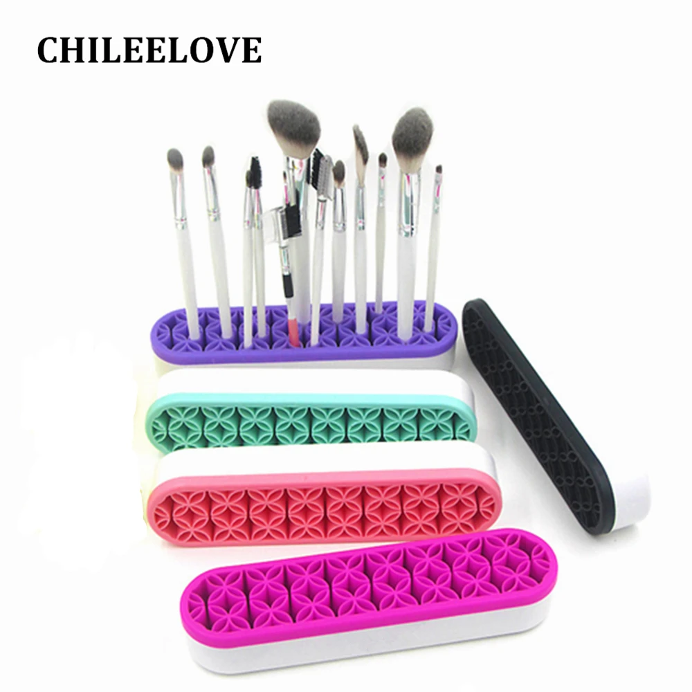 

CHILEELOVE 5 Color Silicone Makeup Brush Kit Storage Box Holder Display Stand For Cosmetic Tool Makeover Brush