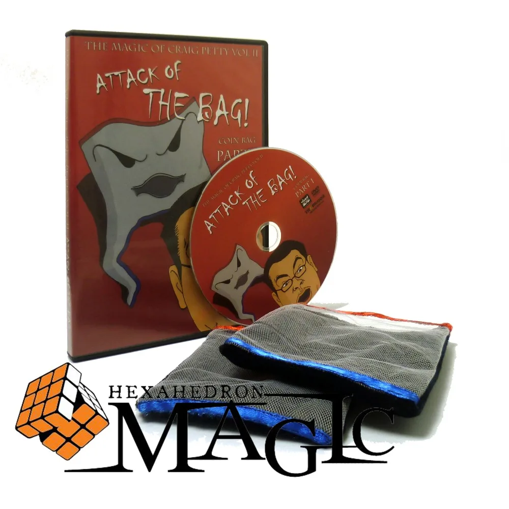 Attack of the Bag Craig Petty (with two coin bag ) /close up stage card