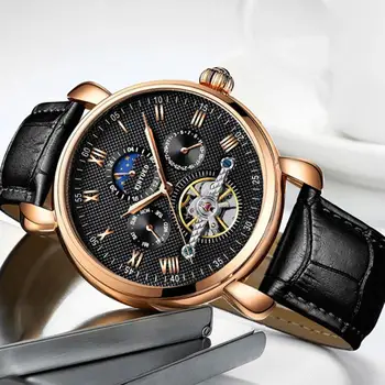 

2018 High Quality Fashion Hollowed Tourbillon Men Watch Top Brand Luxury Automatic Mechanical Mens Wrist Watches Relogio