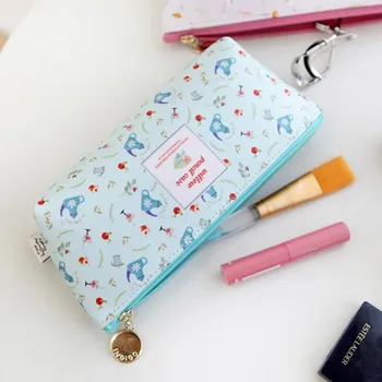 

Cute Korean fashion pencil bag navy mint pink yellow girl gift