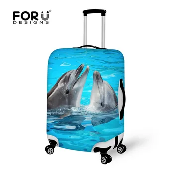 

Travel Accessories Luggage Protective Elastic Covers Waterproof Cool Dolphin Tiger Rain Dust Cover for 18-30 Inch Suitcase Case