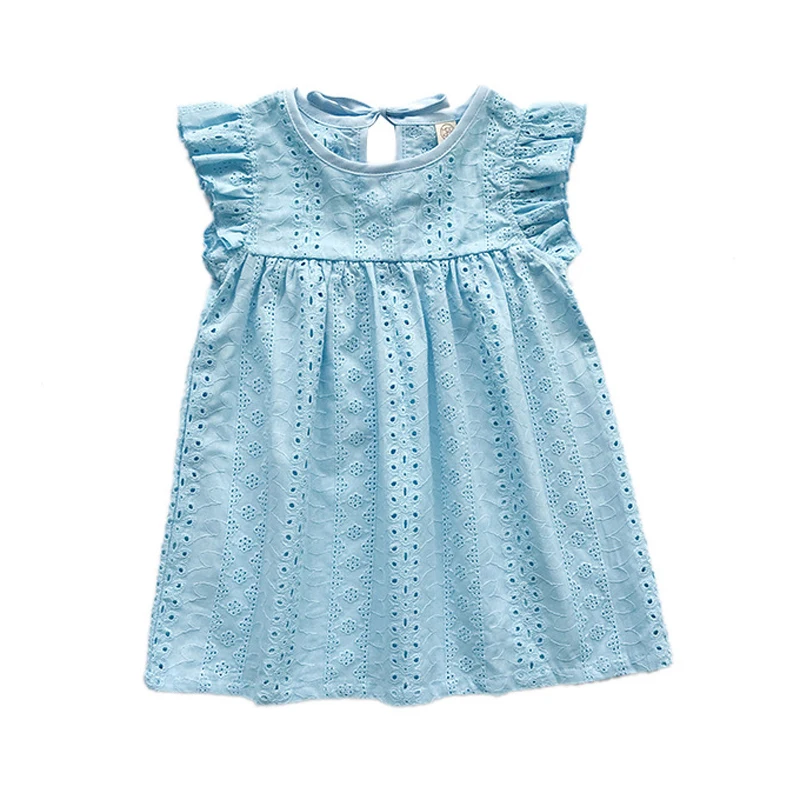 

Summer Baby Girl Dress Sleeveless Princess Dress Hollow Out Baby Girl Cotton Infant Newborn Baby A-line Dresses LZ215