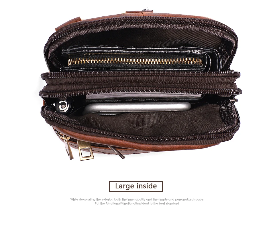 Messenger Bag Men Waist Pack Genuine Leather Men's Shoulder Crossbody Bags For Men Belt Bag (10)
