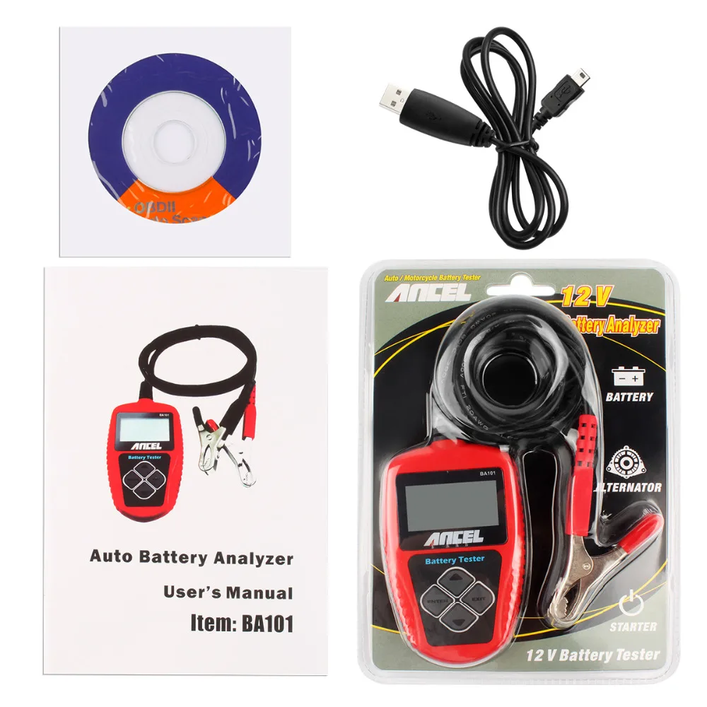 2027Day Delivery++ Ancel BA101 Car Battery Tester 12V Digital Analyzer