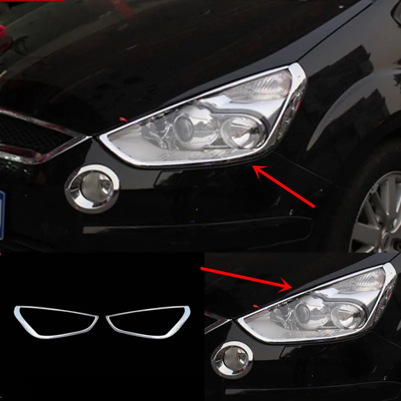 

Car Styling ABS Chrome Head Light Lamp Cover Trim 2PCS for Ford S-MAX SMAX 2007 2008 2009-2012 Car Accessories