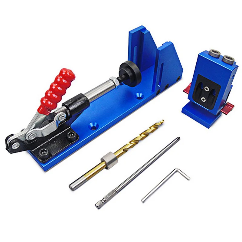 

Oblique Pro-Pocket Hole Jig Drill Guide Joinery Woodworking Tool Kit + Drilling Bit Wood XK-2 slant-hole Drilling Bits Hand Tool