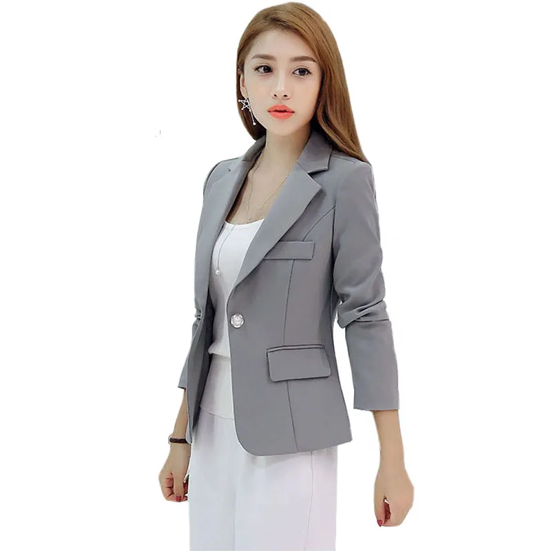 Women Blazers And Jackets Autumn Winter Fashion Single Button Blazer Ladies Wine Red Blue Black Blazer Suit Jackets Women New