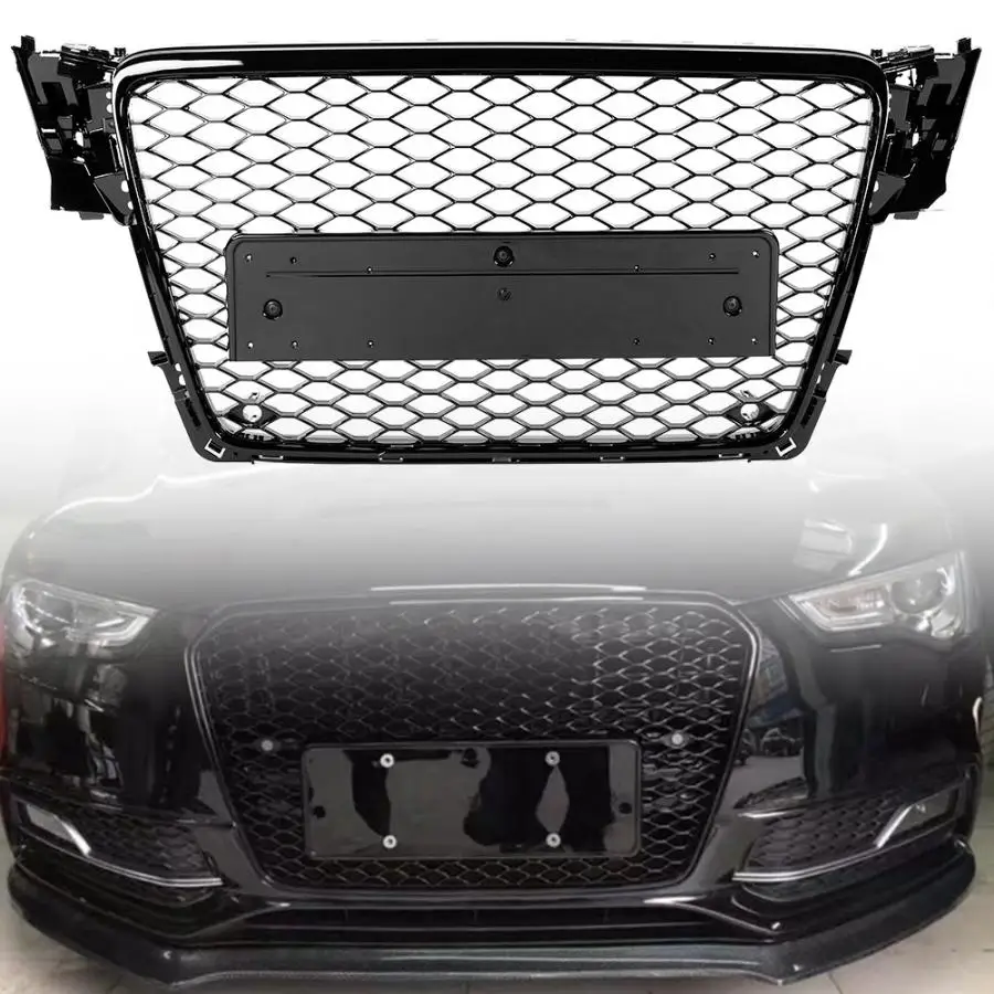 

Car Front Bumper Mesh Grill Modification for Audi A4 S4 B8 2009 2010 2011 2012 (Black) car accessories Front Bumper Grille