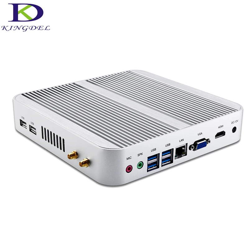 Newest Broadwell i7 Fanless Mini PC Windows 10 HD 6000 HTPC TV Box Intel Core i7 5550U HDMI VGA Mini ITX Gaming Computer